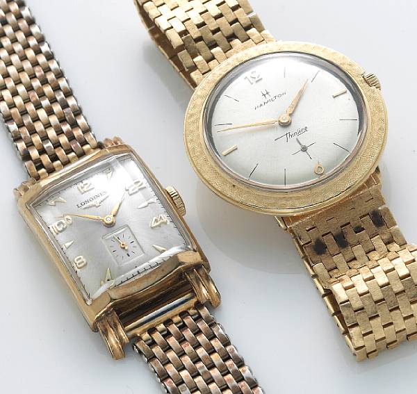 Appraisal: A collection of two k k gold and gold-filled wristwatches