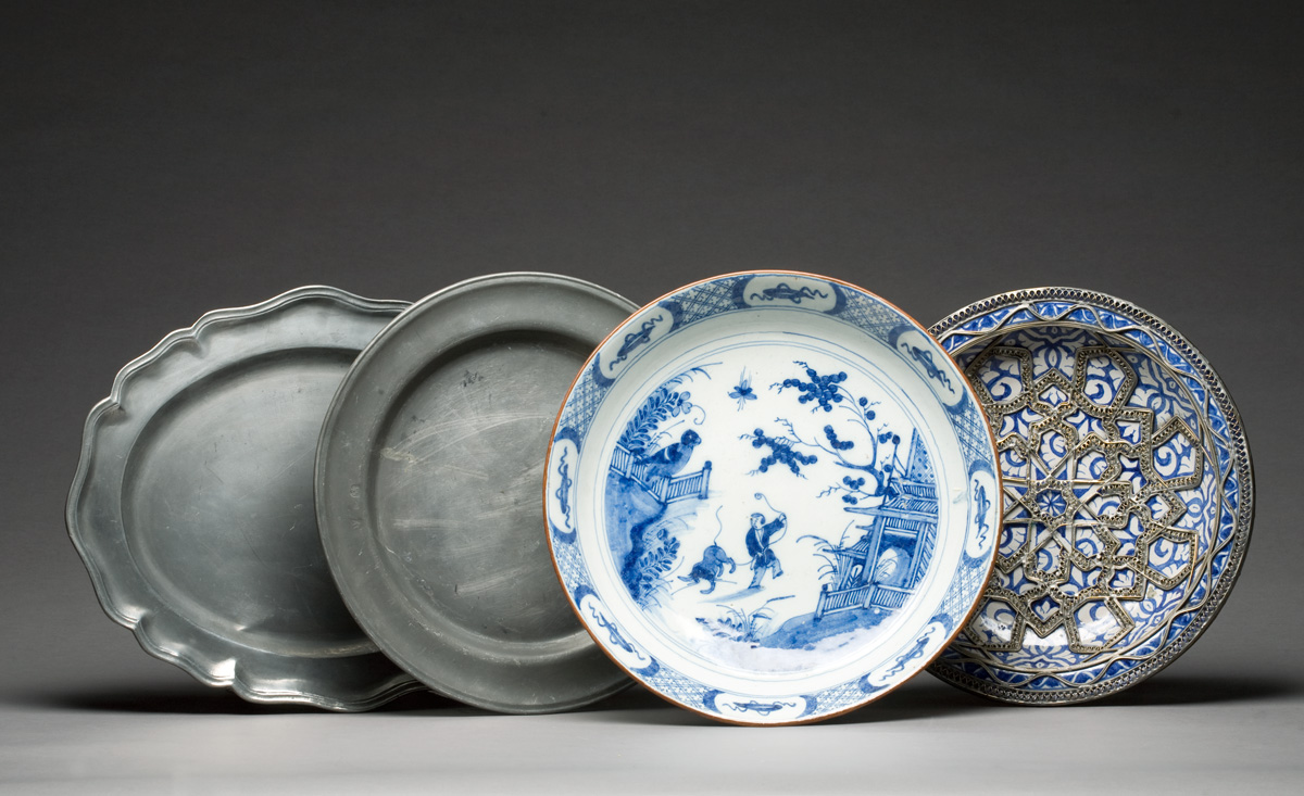 Appraisal: LARGE DUTCH DELFT BLUE AND WHITE DEEP DISH WITH CHINOISERIE