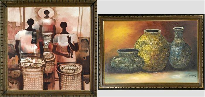 Appraisal: th C School Abstract Still Life and Abstract of Figures