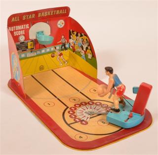 Appraisal: Marx Tin Lithograph All Star Basketball Game - w Good