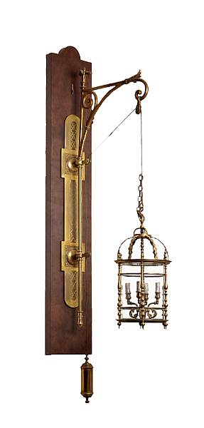 Appraisal: A French brass articulating church lantern mid th century The