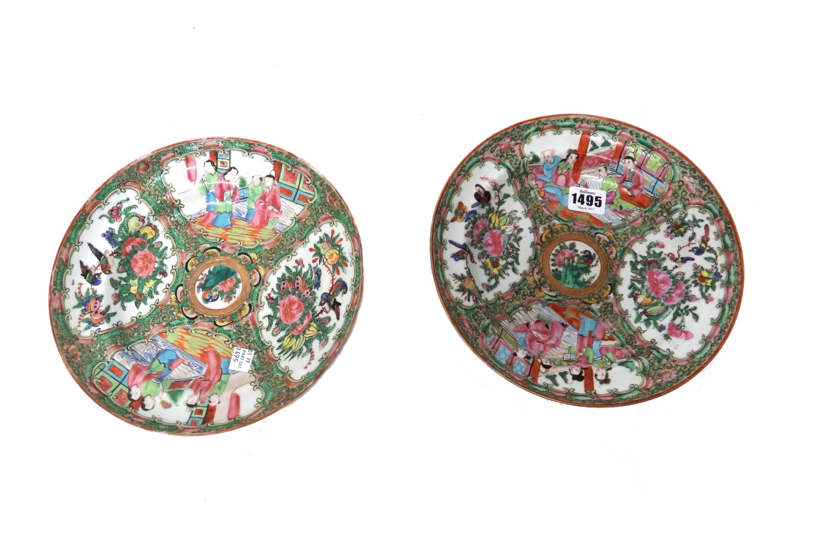 Appraisal: A pair of Canton famille-rose plates late th century each