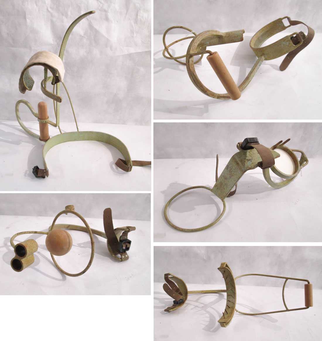 Appraisal: DAVID ECKARD FIVE SCULPTURES Portland Oregon st century Apparatuses made