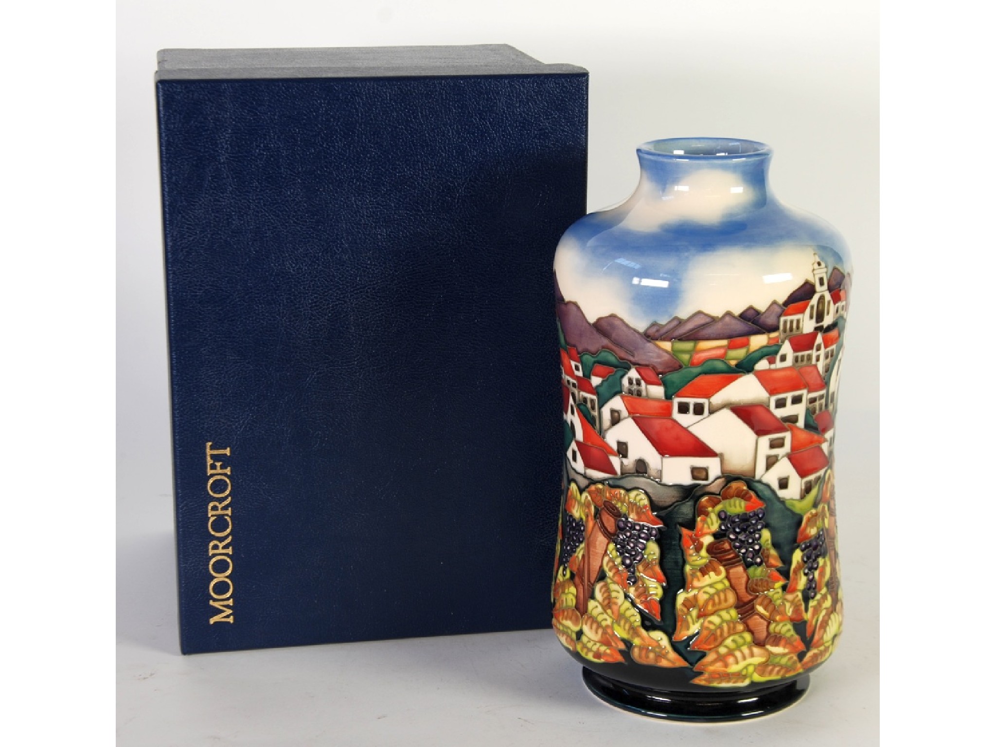 Appraisal: A MODERN MOORCROFT ANDALUCIA PATTERN TUBE LINED POTTERY VASE by