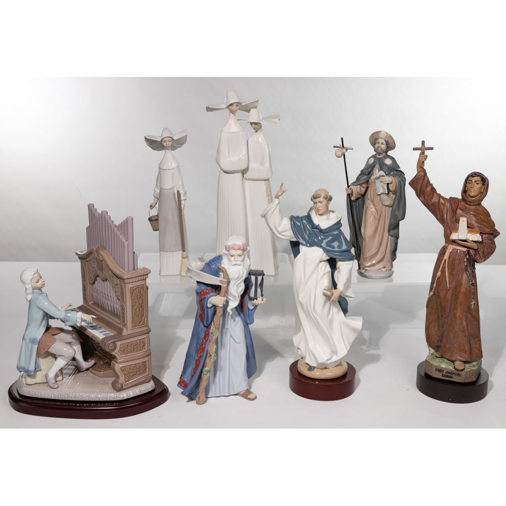 Appraisal: LLADRO FIGURINE ASSORTMENT items including Morning Chores White retired Friar