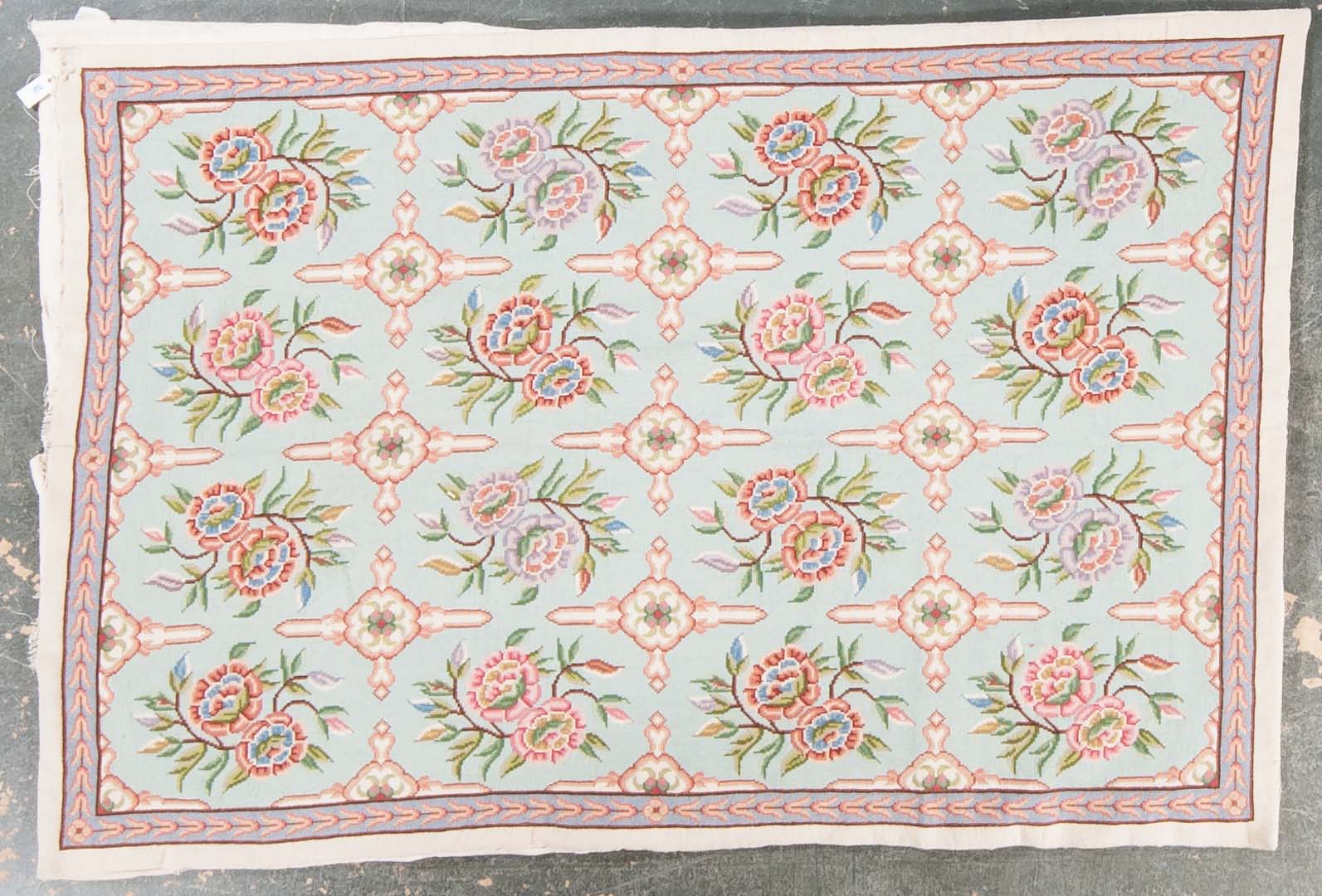 Appraisal: Cross-stitch rug approx x India modern