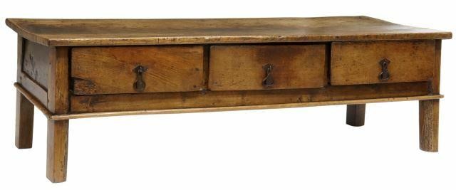 Appraisal: French Provincial oak table early th c now reduced to