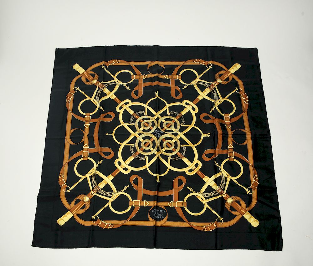 Appraisal: Hermes Eperon d'Or Silk Scarf Hermes silk scarf Eperon d'Or