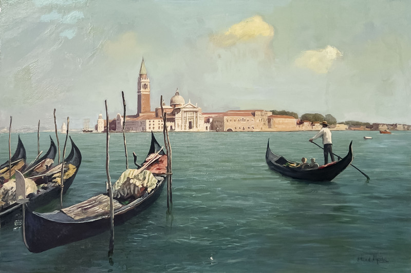 Appraisal: J L van der MeideDutch - Untitled Venice oil on