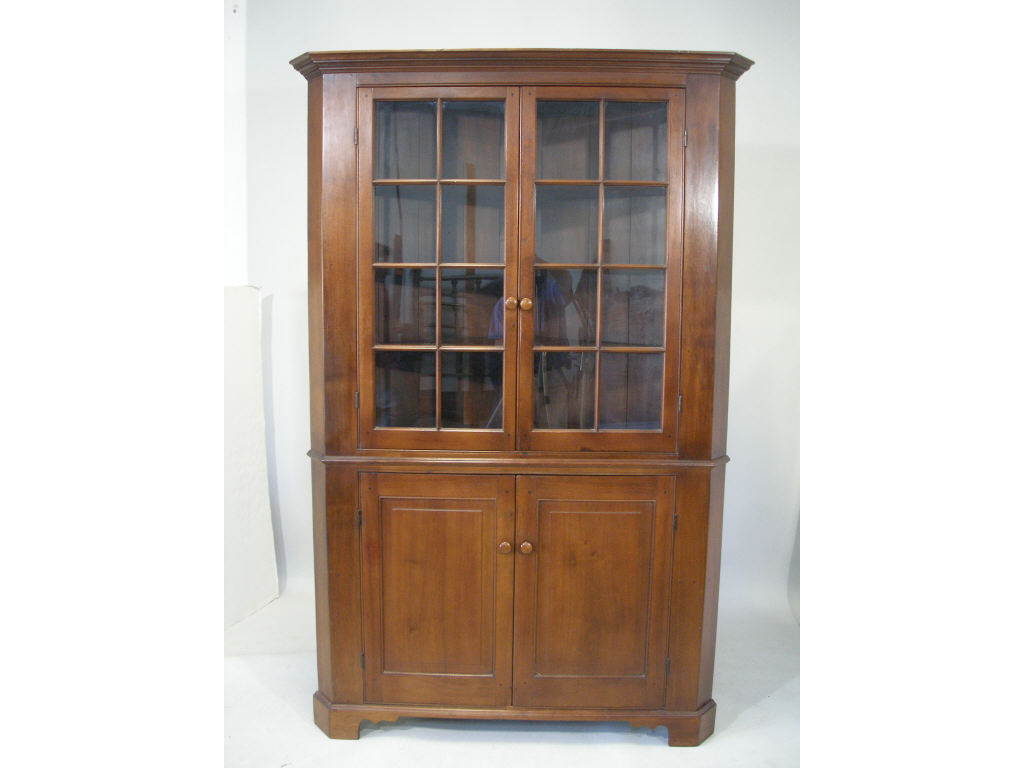 Appraisal: NC Corner Cupboard th c Possibly Orange Co two piece