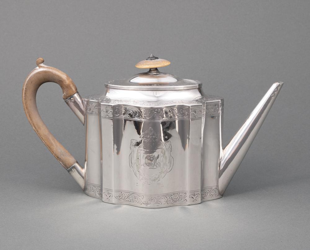 Appraisal: George III Sterling Silver Teapot Henry Chawner London mark reg