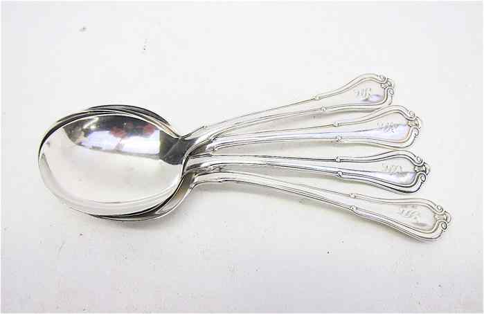 Appraisal: SET OF GORHAM STERLING SILVER SOUP SPOONS in the ''Villa