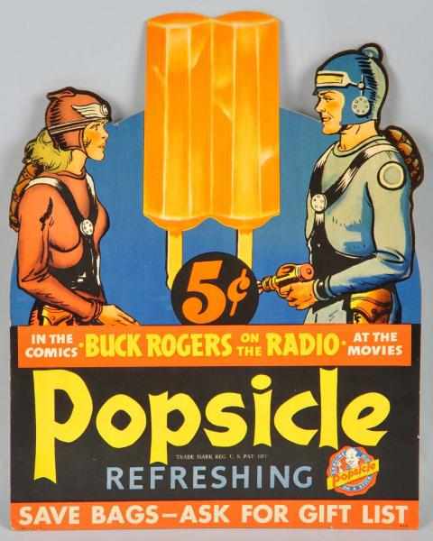 Appraisal: Rare Buck Rogers Popsicle Advertising Sign Description Circa Cardboard easel