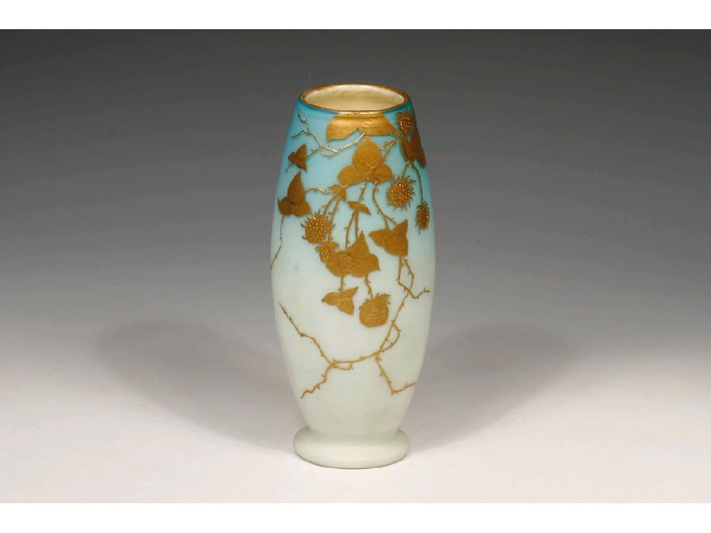 Appraisal: A WEBB SATIN GLASS VASE of bulbous form decorated with