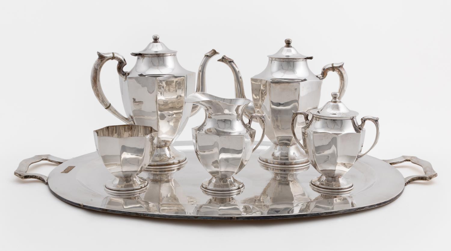 Appraisal: PC MEXICAN STERLING TEA COFFEE SERVICE Juvento Lopez Reyes Mexican