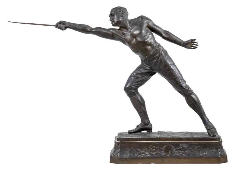 Appraisal: RUDOLPH KUCHLER AUSTRIA GERMANY - Fechter Fencer cast and patinated