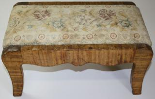 Appraisal: tiger maple foot stool length tiger maple foot stool length