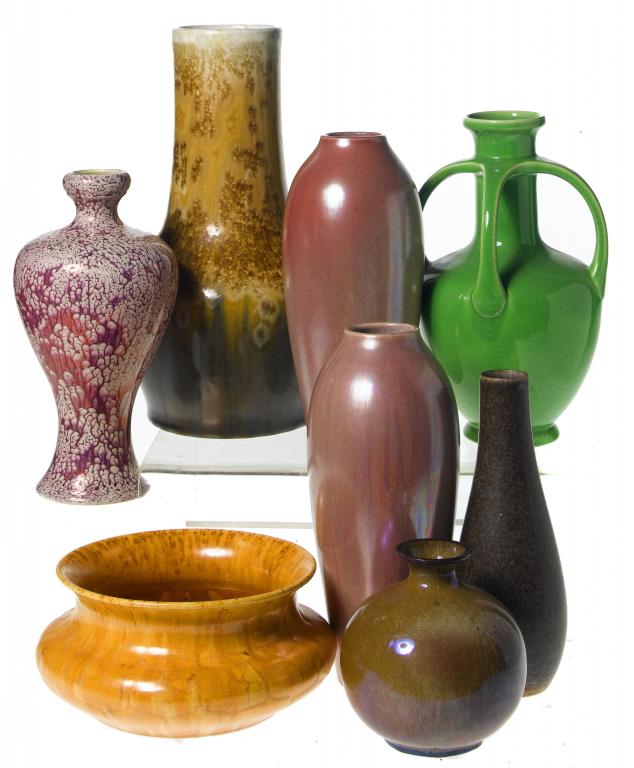 Appraisal: A GROUP OF ENGLISH AND CONTINENTAL ART POTTERY comprising a