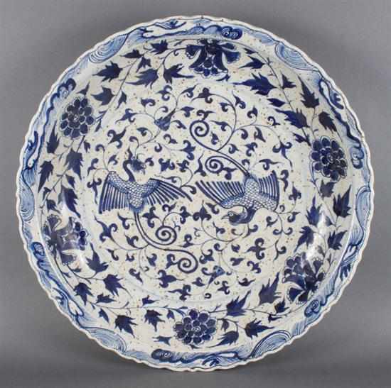 Appraisal: Chinese blue and white porcelain charger in the Ming manner