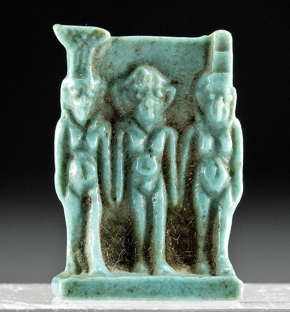 Appraisal: Egyptian Glazed Faience Amulet - Triad of Alexandria Egypt Alexandria