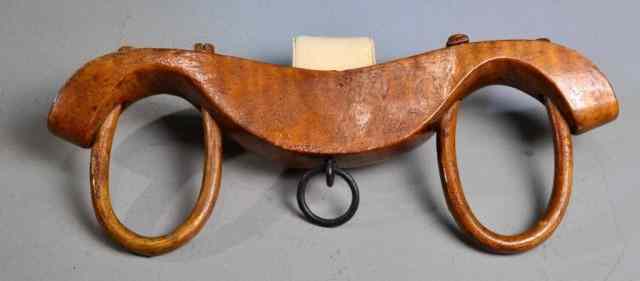 Appraisal: CARVED WOOD IRON OX YOKE - SALESMAN SAMPLEQuaint th century