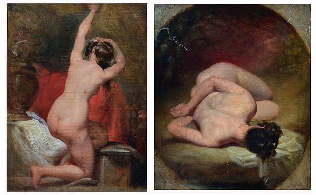 Appraisal: CIRCLE OF WILLIAM ETTY - Two female nude studies from