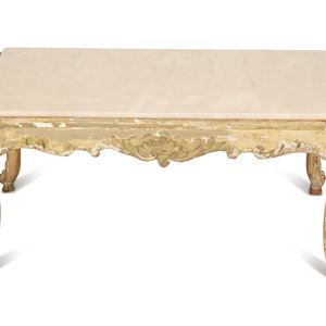 Appraisal: A Louis XV Style Painted Marble Top Low Table th