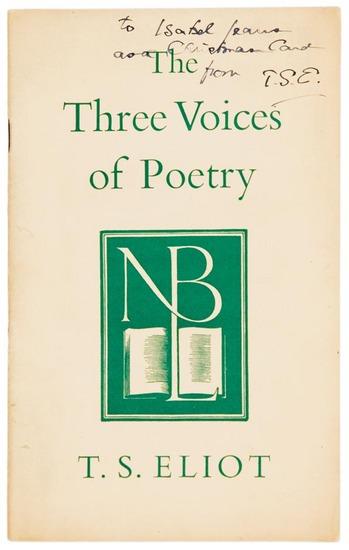 Appraisal: ELIOT T S The Three Voices of Poetry London National