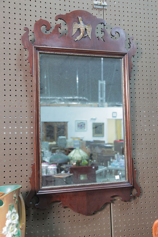 Appraisal: CHIPPENDALE STYLE MIRROR Mahogany and of typical form with embossed