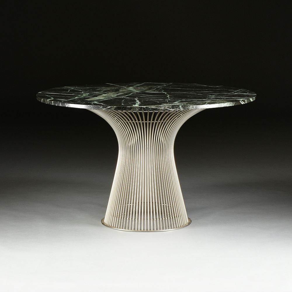 Appraisal: WARREN PLATNER American - A MARBLE TOPPED STEEL RODS DINING