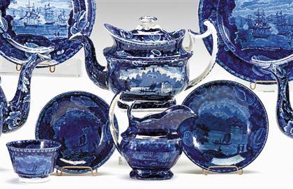 Appraisal: Historical blue transferware partial tea service enoch wood and sons