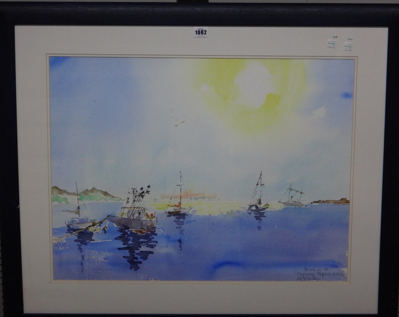 Appraisal: Leo Palin th century Boats in the morning Paphos watercolour