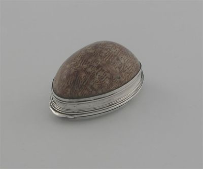 Appraisal: A George III small mounted natural shell snuff box the