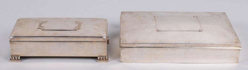 Appraisal: TWO AMERICAN SILVER TRINKET BOXES ANDREW A TAYLOR NEWARK AND