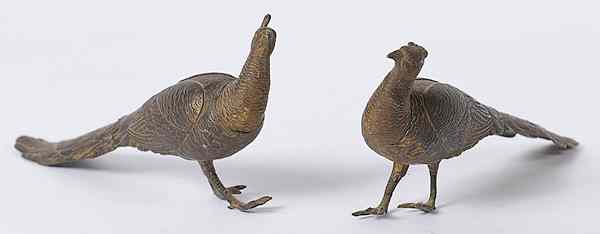 Appraisal: C S Co Birds th century a pair of spelter