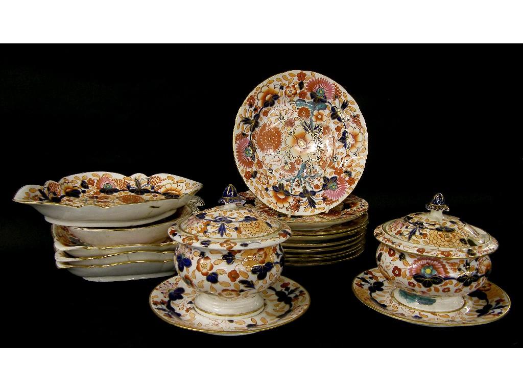 Appraisal: Quantity of th century ironstone china comprising two sauce tureens