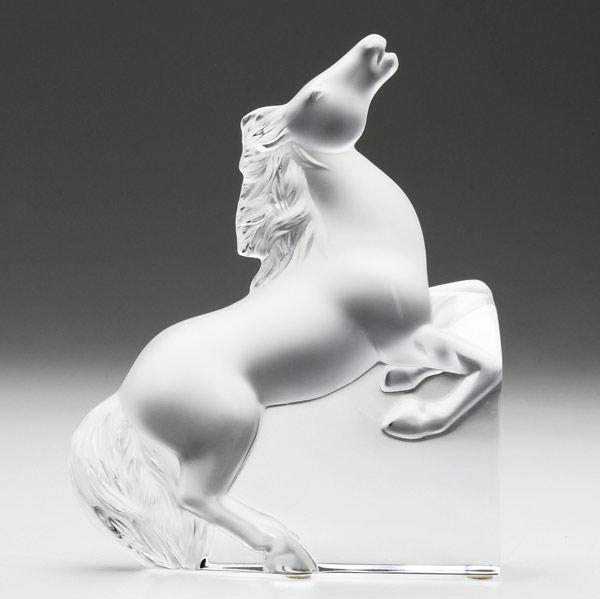 Appraisal: Lalique Cheval horse sculpture late th C In frosted and