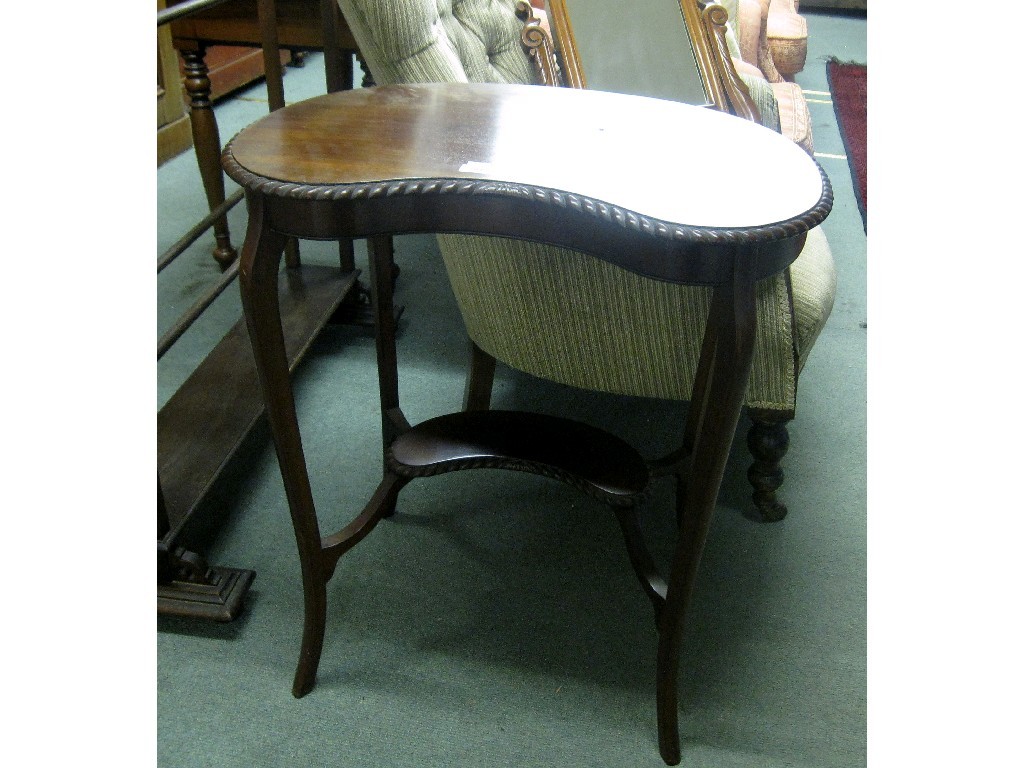 Appraisal: Edwardian mahogany kidney shaped occasional table