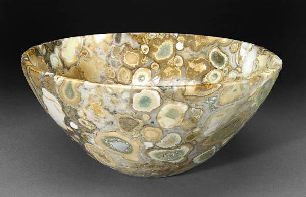 Appraisal: Conglomerate Jasper Bowl Puddingstone India Fine polish in hues of