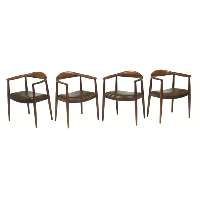 Appraisal: Hans Wegner The chair set of four probably by Johannes