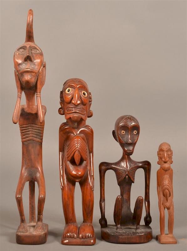 Appraisal: Indonesian Carved Hunger Fetish Figures Four Antique and Vintage Indonesian