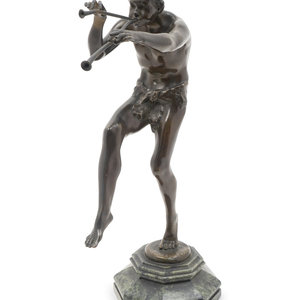 Appraisal: Eugene Piron French - The Flute Player bronze signed base