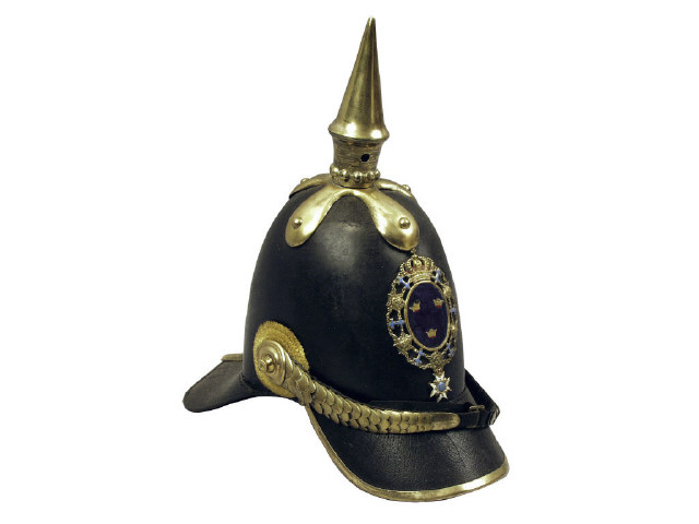 Appraisal: Prussian pattern Model Officer's Helmet In Swedish officer configuration extremely