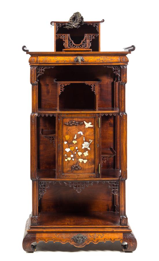 Appraisal: Sale Lot A French Mahogany Japonesque Vitrine Cabinet attributed to