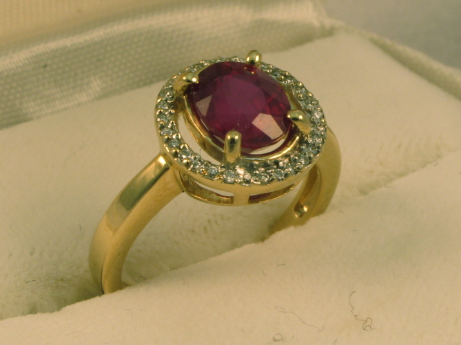 Appraisal: RUBY DIAMOND AND FOURTEEN KARAT GOLD RING WITH APPRAISAL set