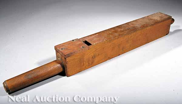 Appraisal: An Antique American Walnut Hunting Horn rectangular box form with