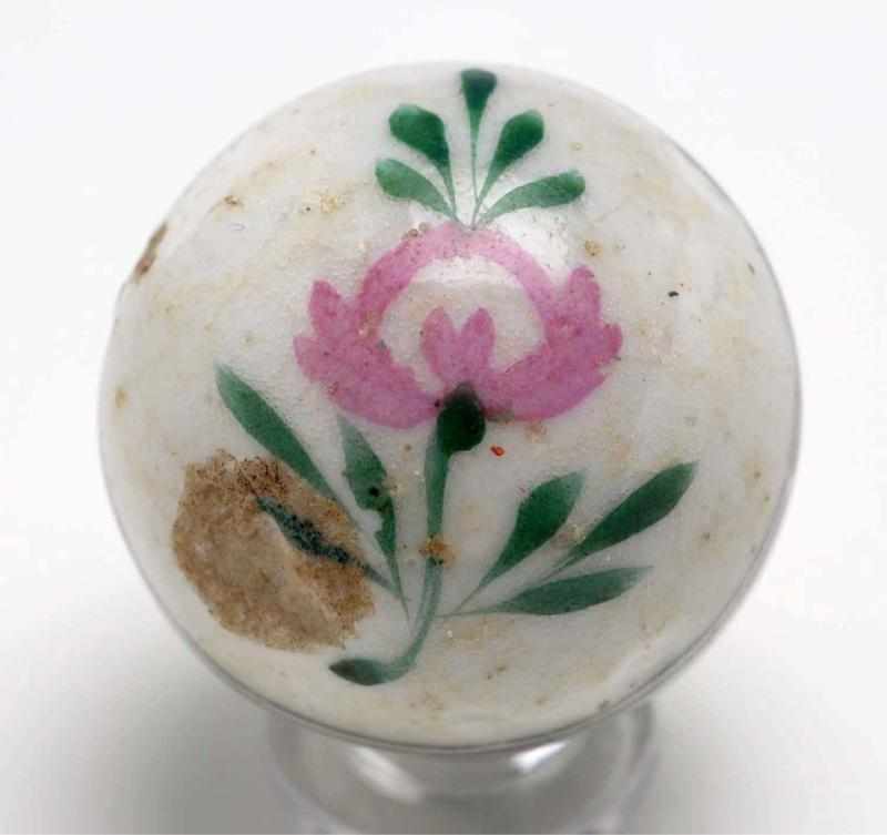 Appraisal: Large King Rose China Marble Description Glazed King Rose china