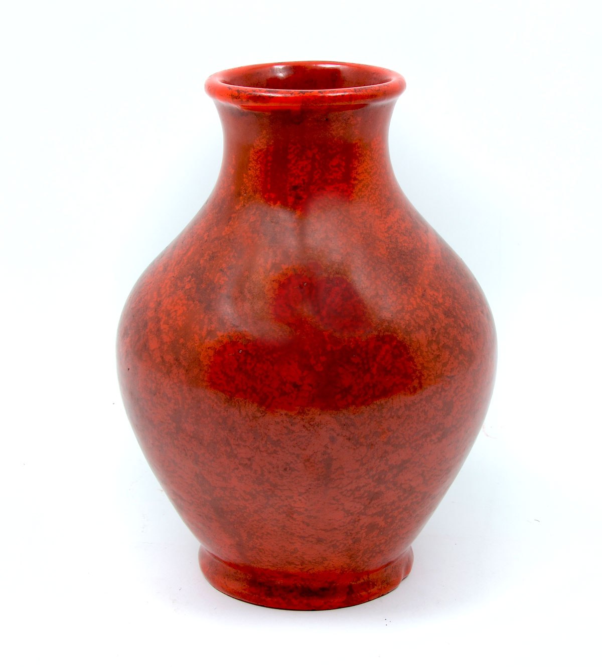 Appraisal: RED WELLER POTTERY VASE Red glazed Weller vase having a