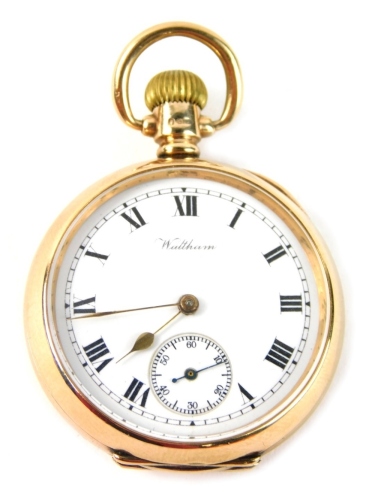 Appraisal: A ct gold cased fob watch with a white enamel