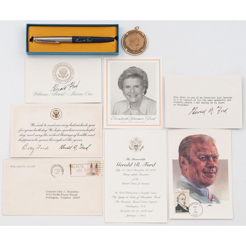 Appraisal: FORD Gerald R - Group of items incl autographs Printed